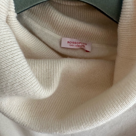 Rossi pure Italy 100% cashmere sweater poncho top ivory small - Picture 3 of 7